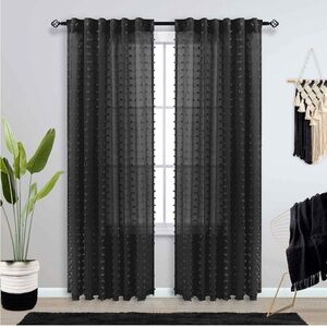 108 Inches Extra Long Black Curtain Panels Drapes